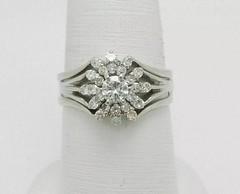 2Ct Art Deco Style Lab-Grown Diamond 14K White Gold FN Wedding Bridal Ring Set