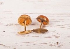 Rare Vintage Russian Soviet AMBER cufflinks Made in USSR