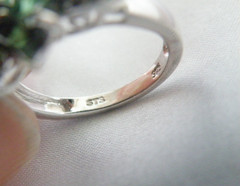 Vintage Sterling Silver Natural Irradiated Green Tourmaline Halo Ring Size 6