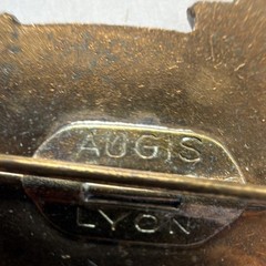 AUGIS LYON Signed Vintage Nautical Commandant Bory escort ship badge.