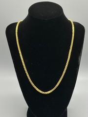 Monet Gold Tone 26.5″ Box Chain Link Necklace City Urban SIGNED