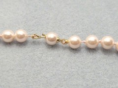 Vintage light pink Faux Glass Beads 18in.