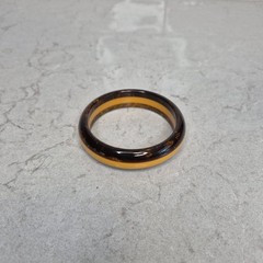 VINTAGE BAKELITE SWIRL BROWN YELLOW BANGLE BRACELET LAMINATED 3 LAYER RARE