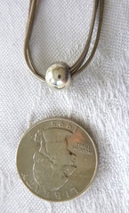Vtg 3-Strand Snake Chain Necklace w/Sliding Bead Pendant 925 Sterling Silver