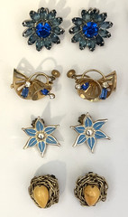 14 Pairs Vintage Clip On & Screw Back Earrings ~ Ralph Lauren Half Hoops