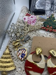 Huge Lot Of Pins, Costume Jewelry , Earrings And One Keychain