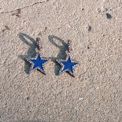 1 Pc Pave Diamond blue Bakelite Star Pendant-925 Sterling Silver Pendant 21mm