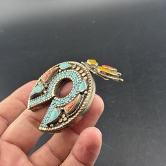 Tibetan Handmade Old Ethnic Unique Horseshoe Design Beautful Pendant