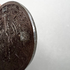 Vtg 1974 Mayan/Aztec Calendar Pendant – Altered Bergamot Brass Belt Buckle -USA