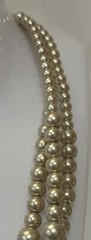 Champagne Pearl Graduated 3 Strand Collar Necklace Glamorous Costume Jewelry