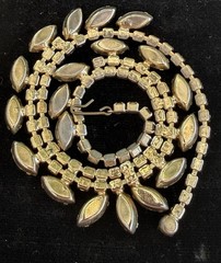 Vintage Two tone Brown Rhinestone Necklace Jewelry