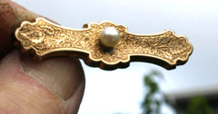 Antique Victorian Brooch/Pin, 10K GF with Pearl, Gorgeous