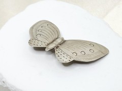 Vintage Nickel Silver Butterfly Brooch- 2 1/4″ W