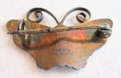 Vintage David Andersen Norway Sterling Blue Enamel Butterfly Brooch Pin 1.25 in