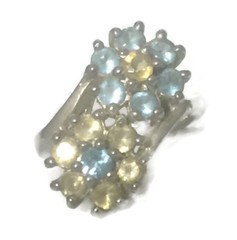 Vintage Flower Ring Sterling Silver Cocktail Boho Size 5.50