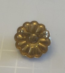 Vintage Barclay Green Rhinestone Gold Tone Art Deco Pin 1” Signed