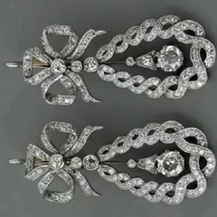 Vintage Art Deco Style Lab Created Diamond Engagement 14K White Gold FN Earrings
