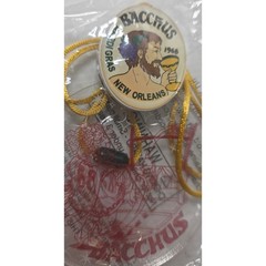 Vintage Bacchus Mardi Gras Necklace New Orleans 1968 New Sealed Souvenir