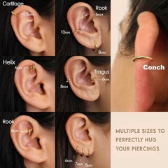 Gold Hoop Earrings for Women Trendy 14K Gold Plated Small Huggie Cartilage Hy…