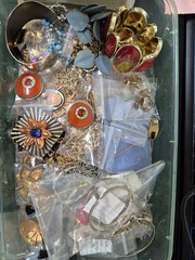 4.5 + LBS Lot of Assorted Costume Jewelry – Many Signed – Mostly Wearable.