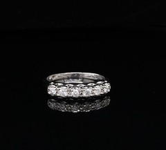 Vintage 14k White Gold Diamond Eternity Ring Size I Val $2960