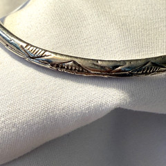 VINTAGE STERLING SILVER BANGLE WEST INDIES ISLAND BALL CUFF BRACELET 22g