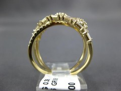 LARGE .99CT DIAMOND 14KT YELLOW GOLD ROUND & BAGUETTE MULTI FLOWER INFINITY RING