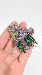 Lilac Flower Bunch Purple Flower Brooch Pin