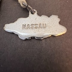 Vtg Leavens Sterling Silver 925 Travel Map Nassau Bahamas MCM Charm Pendant