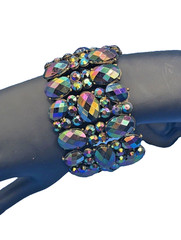 Vintage Crystal Stretch Bracelet Aurora Borealis Stones