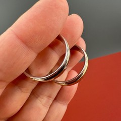 Vintage Hoop Earrings Lot Silver Gold Tone Thick Mixed Sizes Pierced 1990s