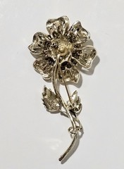 Vintage Coro Jewelcraft LARGE Sunflower Brooch 3.75 Inches