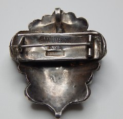 Art Deco African Sterling Silver Brooch-Pendant, Signed B.N.A., Depose