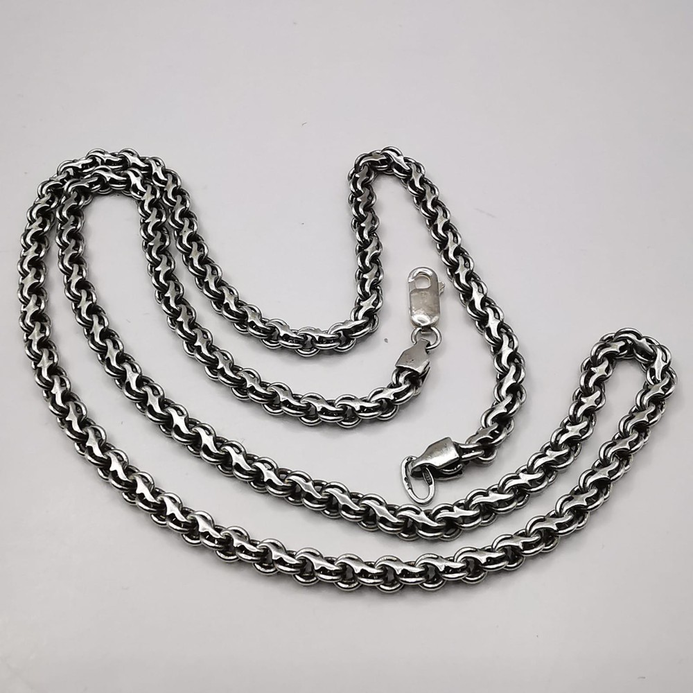 Vintage Beautiful Jewelry Chain Necklece,925 Sterling Silver,Signed , 25,39g