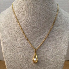 Vintage Elegant Faux Pearl Chain Necklace Jewelry Lot Gold Tone Victorian Style