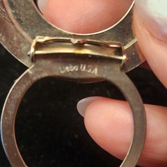 Lieba USA Scarf Shoe Money Clip Textured Open Circle Silver Tone Modern VTG 90’s