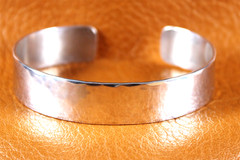 PARKER Signed HAMMERED Cuff Bracelet 13mm Sterling Silver Size 6 3/4″