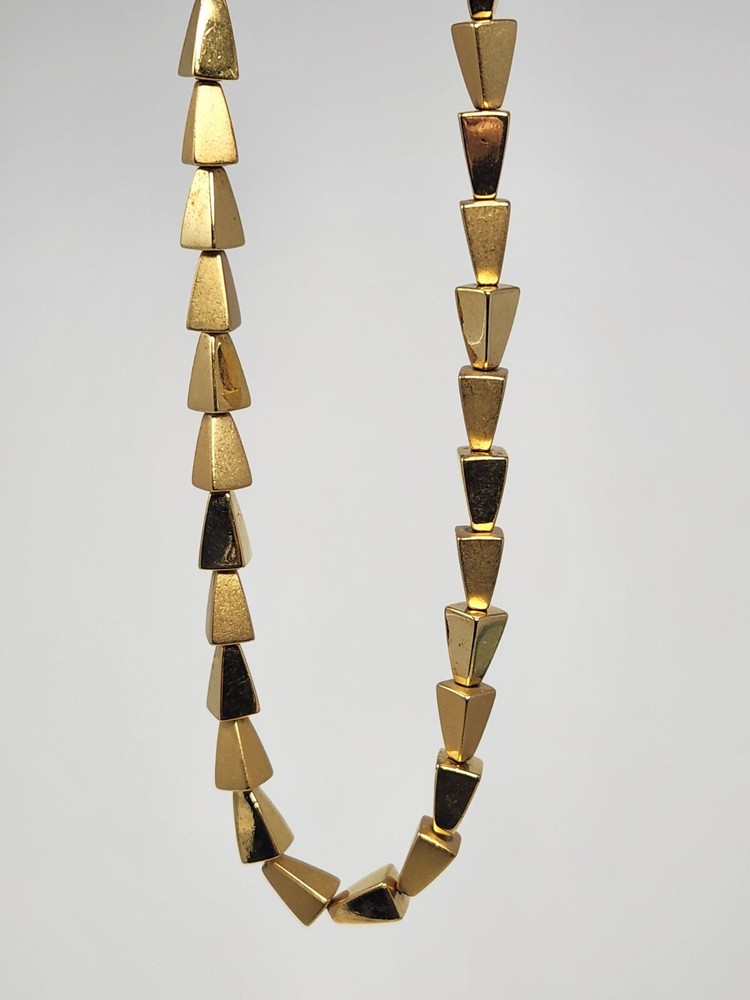 Napier Square Pyramid Gold Tone Heavy Necklace Geometric Necklace 16″-18″ VTG