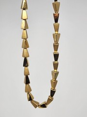 Napier Square Pyramid Gold Tone Heavy Necklace Geometric Necklace 16″-18″ VTG