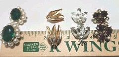 Stunning Lot Clip-On & Screwback Rhinestone Earrings High Quality 50s-60s