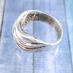 Vintage Modernist Sterling Silver Free Form Dome Ring. Size 6.5