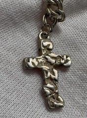 Vintage Sterling Silver Charm Bracelet with (5) Crosses 7” Long Look
