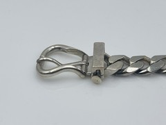 Hermes Paris Vintage French Sterling Silver Buckle Chain Link Bracelet