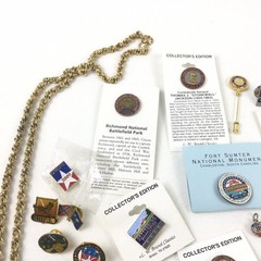 Estate Lot Civil War Gettysburg Lee Sumter Enamel Pin Jewelry Lot 31pc Military