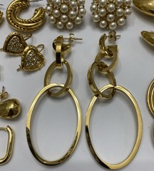 ✨Vintage To Now Lot Of 9 Pairs Beautiful Gold Tone Estate Pierced Earrings✨