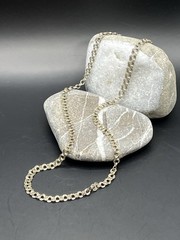 Vintage USSR 875 Silver Gold Played Rolo Chain Length 16,5 In Weight 5,34 g.