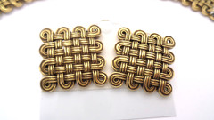 Vintage Metropolitan Museum of Art MMA Woven Celtic Knot Necklace & Clip Earring