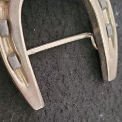 Vintage Silver Tone Horseshoe Brooch Pin, Luck Theme, Unisex Adults