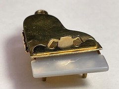 VTG JMS Piano Charm Pendant Opens Gold Filled Locket 3D Signed