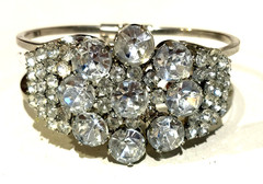 JULIANA Delizza & Elster Clear Rhinestone HUGE Clamper Bracelet Vintage-PRISTINE